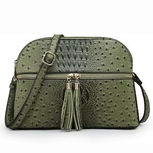 Dasein Taylor fringe ostrich purse green